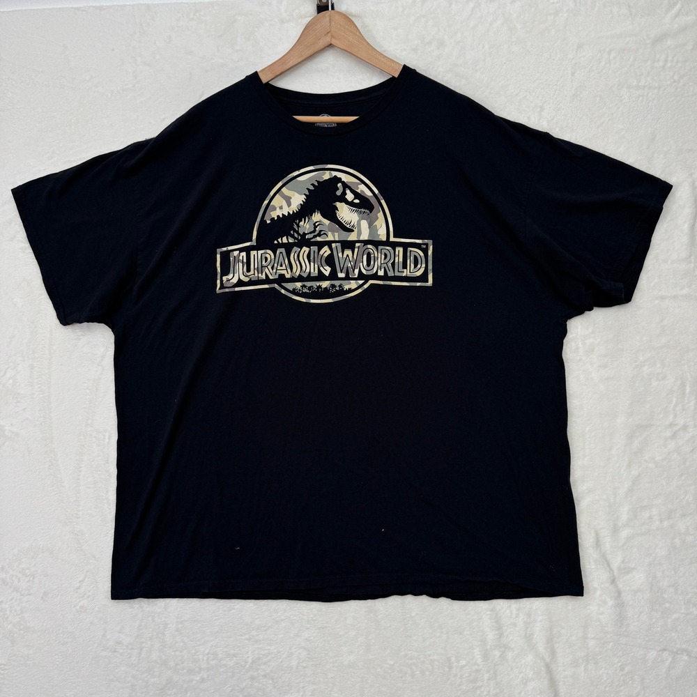 Jurassic World T-Shirt Mens 3XL Black Camo Logo Graphic Tee Short Sleeve Cotton